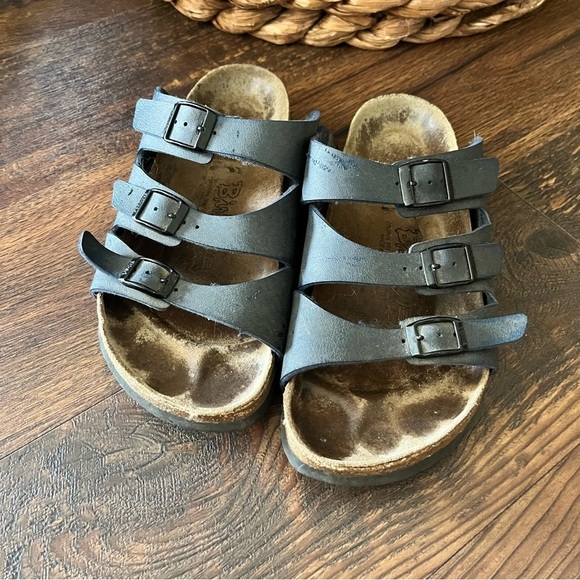 Birkenstock Florida Birko-Flor 3 Strap Blue 245 L-7 Sandal - Picture 2 of 5